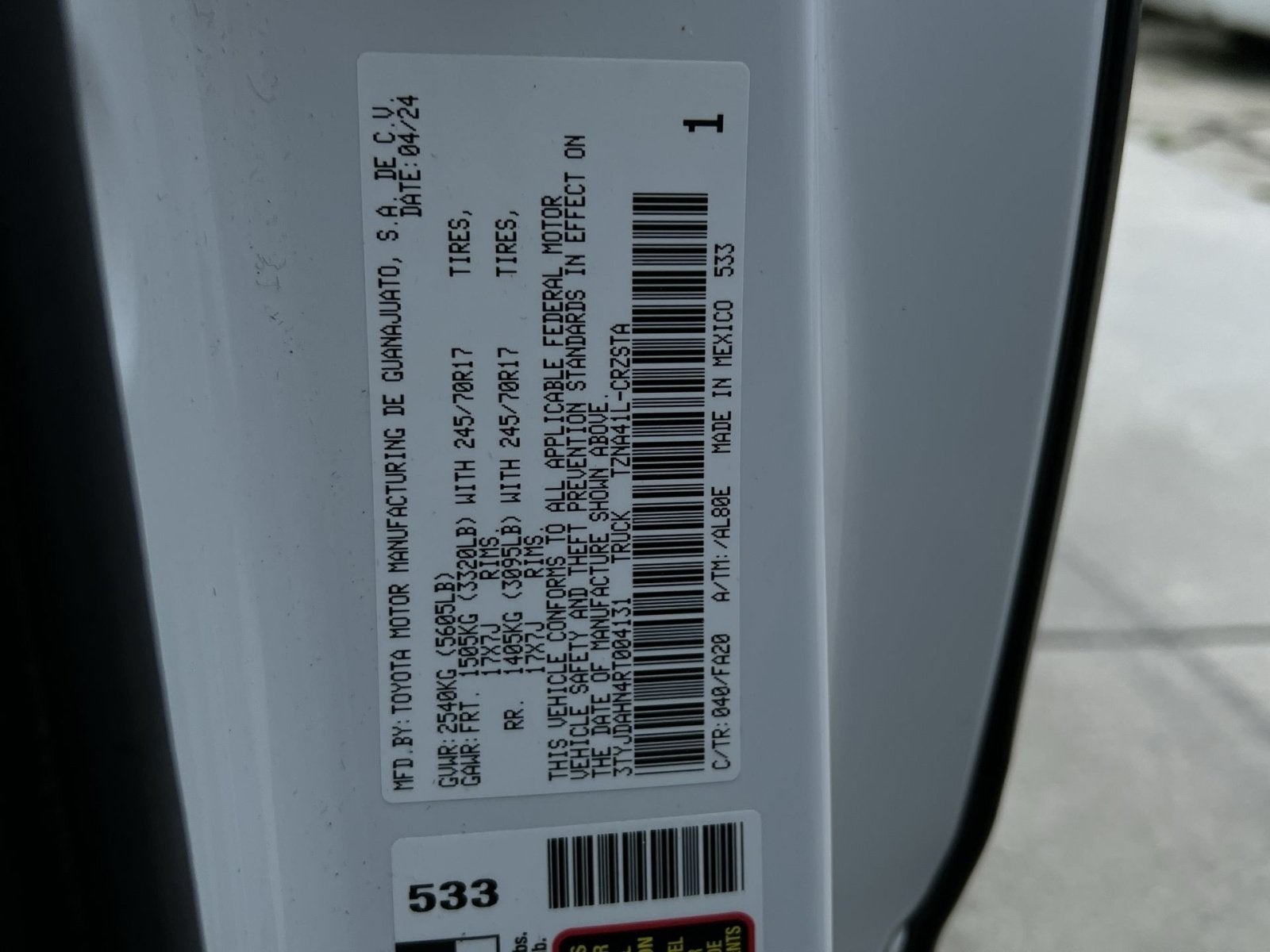 2024 Toyota Tacoma SR