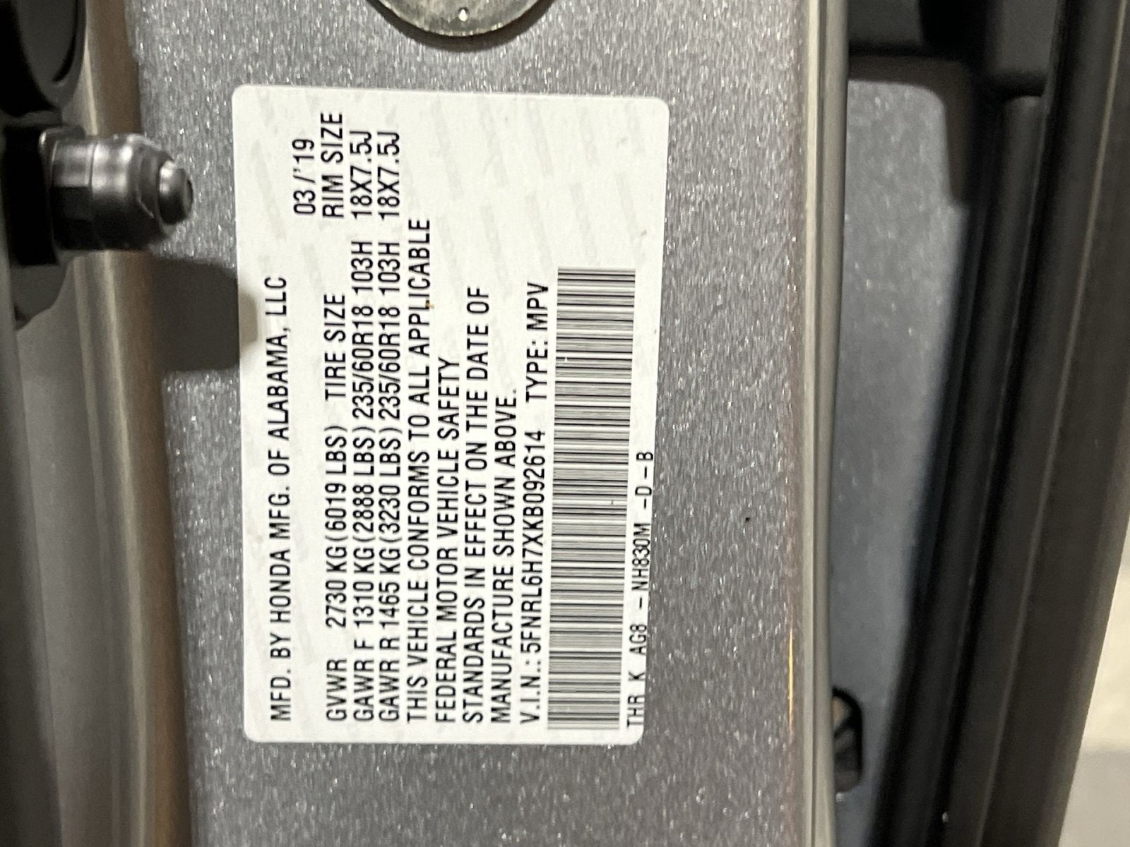 2019 Honda Odyssey EX-L